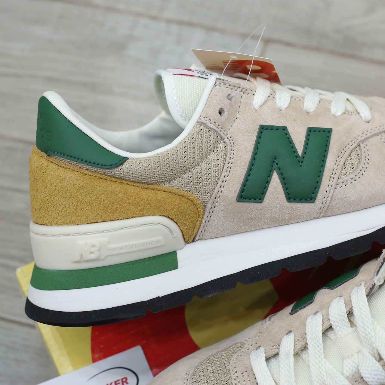 Giày New Balance 990v1 MiUSA ‘Tan Green’ Like Auth