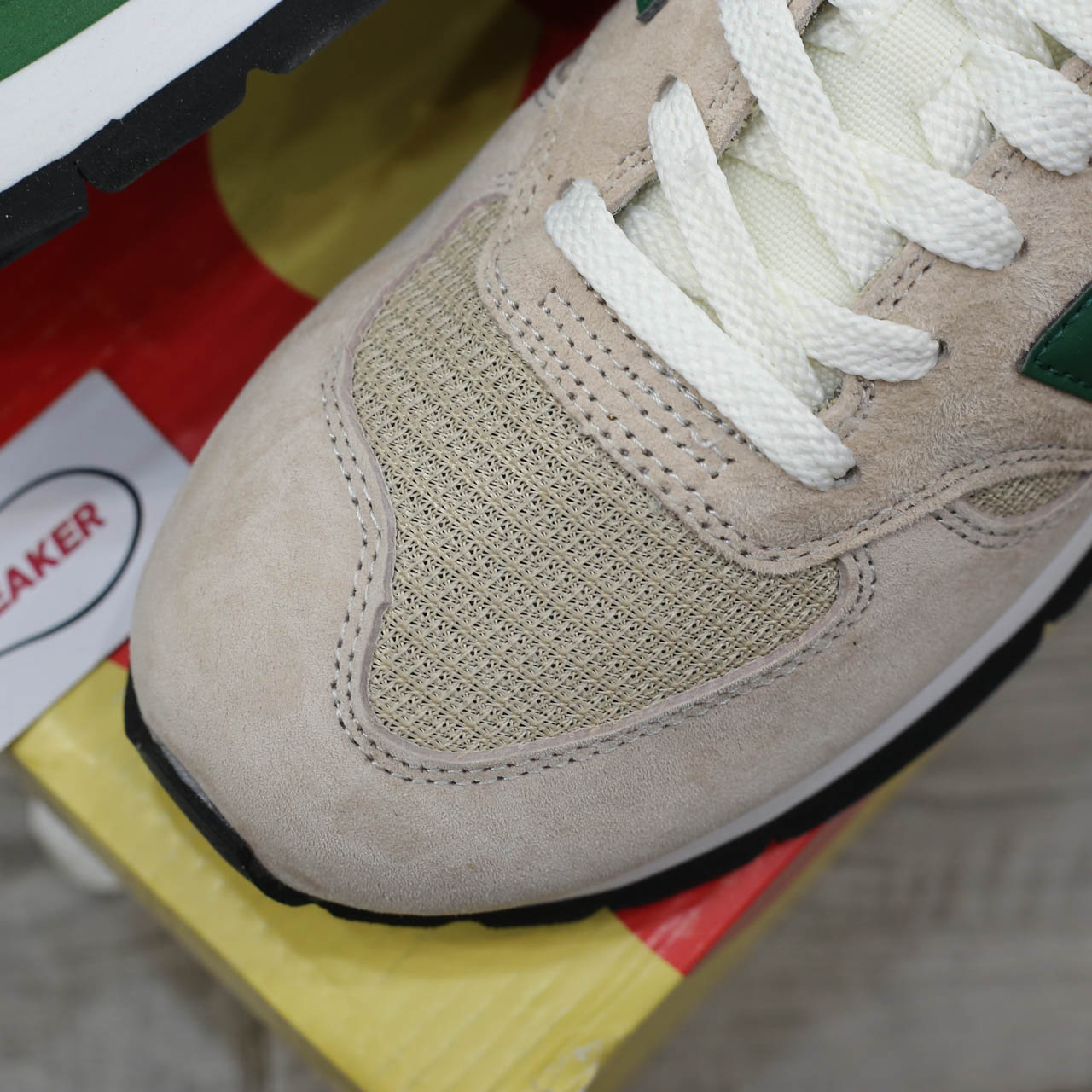 Giày New Balance 990v1 MiUSA ‘Tan Green’ Like Auth