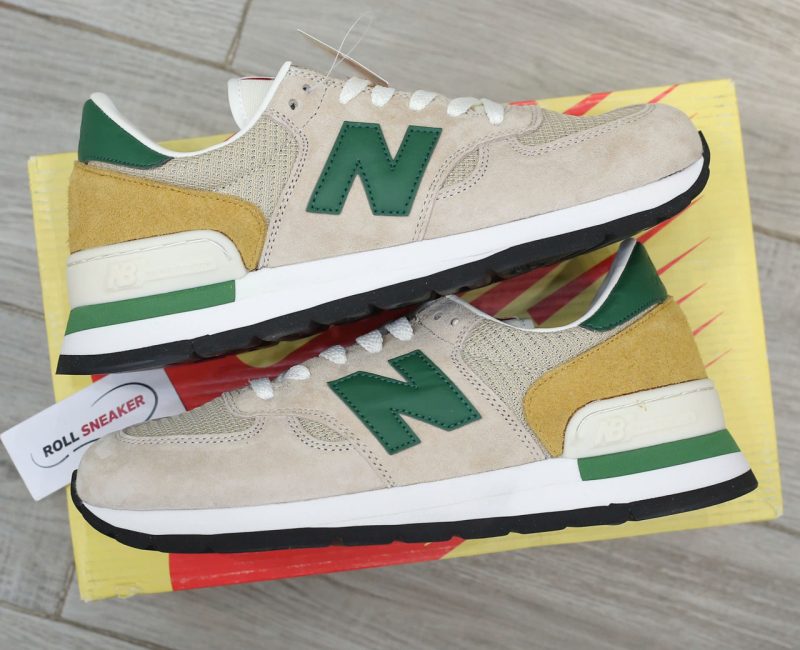 Giày New Balance 990v1 MiUSA ‘Tan Green’ Like Auth