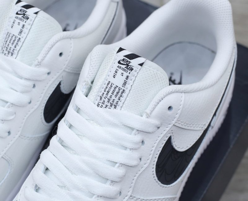 Giày Nike Air Force 1 Low Multi-Etch Swoosh White Black Like Auth