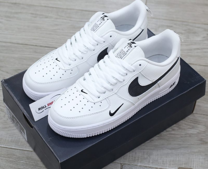 Giày Nike Air Force 1 Low Multi-Etch Swoosh White Black Like Auth