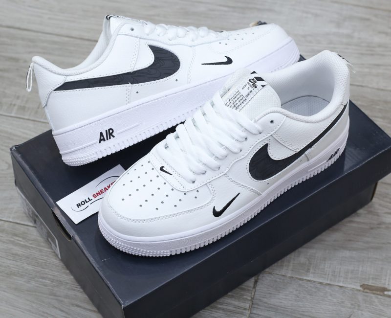 Giày Nike Air Force 1 Low Multi-Etch Swoosh White Black Like Auth