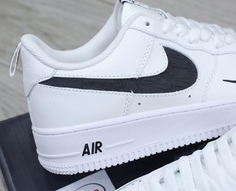 Giày Nike Air Force 1 Low Multi-Etch Swoosh White Black Like Auth