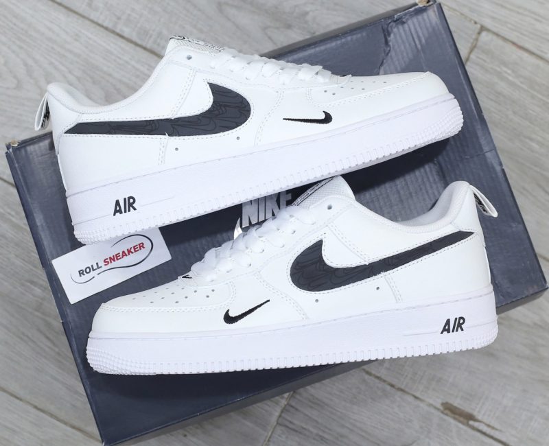 Giày Nike Air Force 1 Low Multi-Etch Swoosh White Black Like Auth