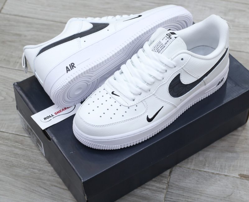 Giày Nike Air Force 1 Low Multi-Etch Swoosh White Black Like Auth