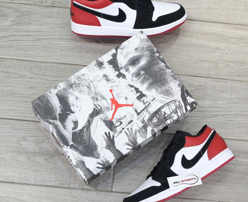 Giày Nike Air Jordan 1 Low 'Black Toe' 2025 Real