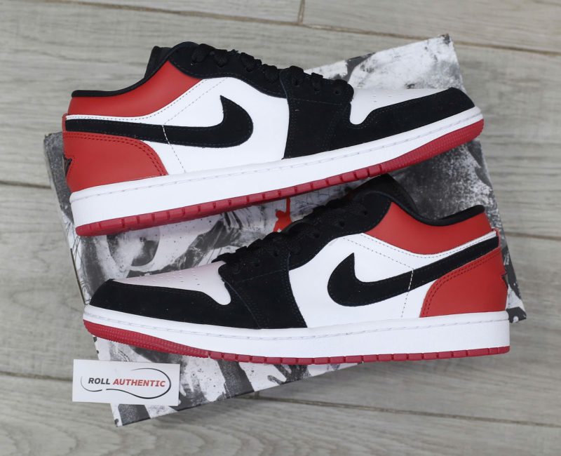 Giày Nike Air Jordan 1 Low 'Black Toe' 2025 Real