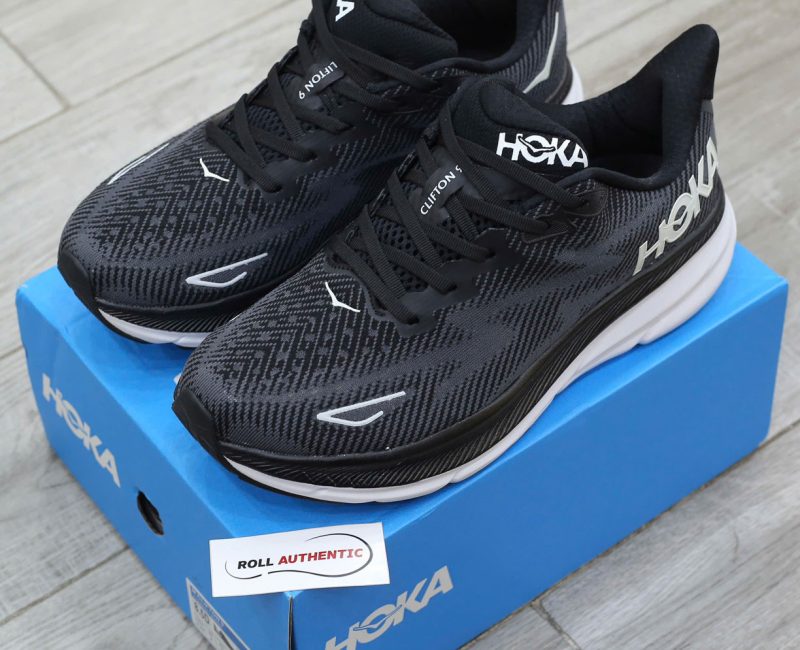Giày Hoka Clifton 9 ‘Black White’ Chuẩn 99% Auth