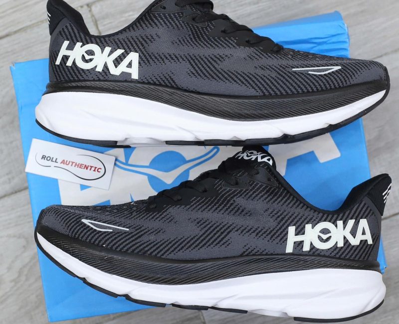 Giày Hoka Clifton 9 ‘Black White’ Chuẩn 99% Auth
