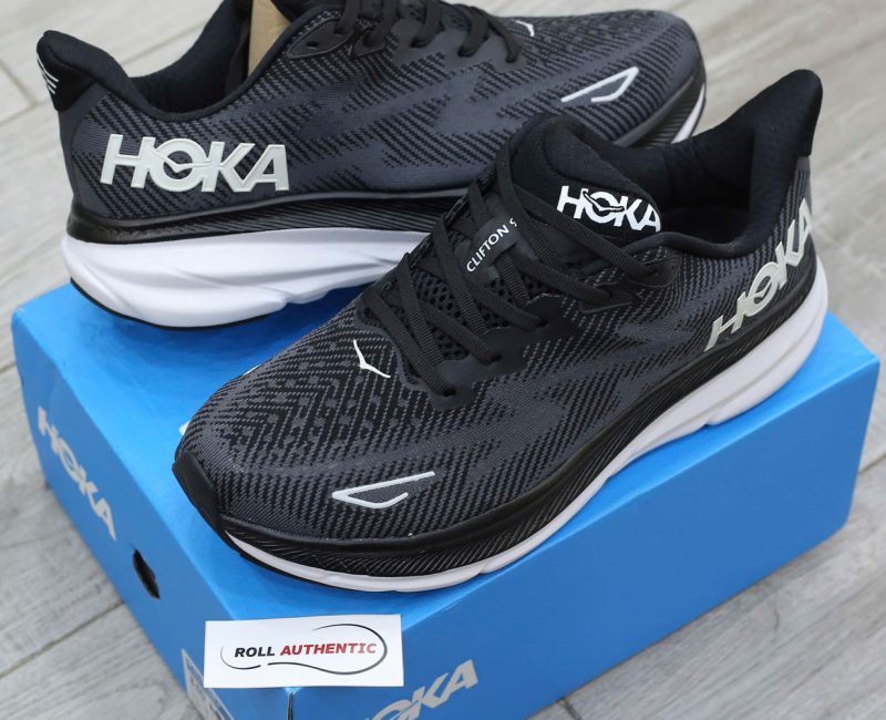 Giày Hoka Clifton 9 ‘Black White’ Chuẩn 99% Auth