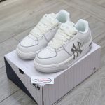 Giày MLB Chunky Liner Basic New York Yankees White Silver Chuẩn 99% Auth