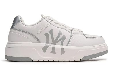 Giày MLB Chunky Liner Basic New York Yankees White Silver Chuẩn 99% Auth