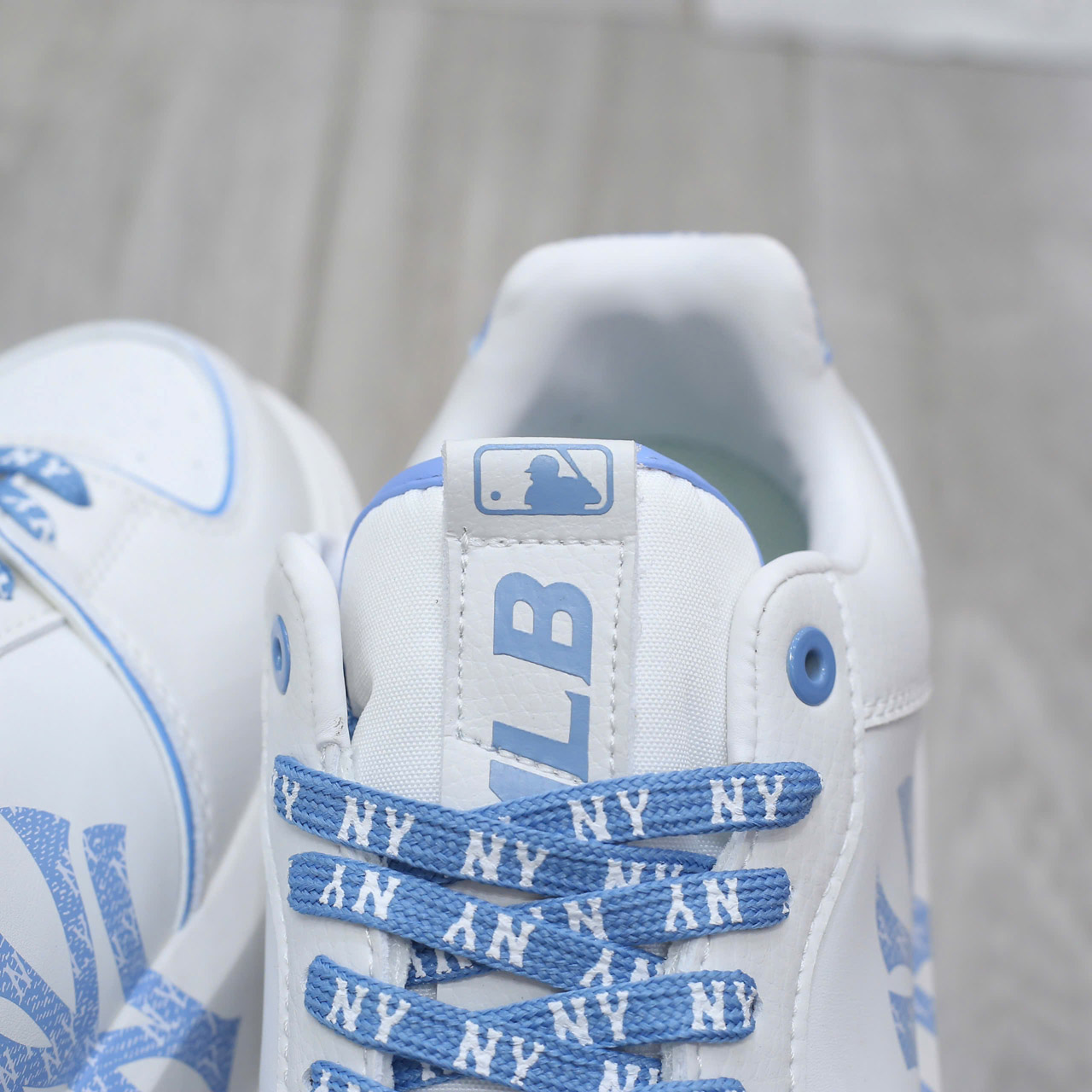 Giày MLB Chunky Liner Denim Monogram White Blue Chuẩn 99% Auth