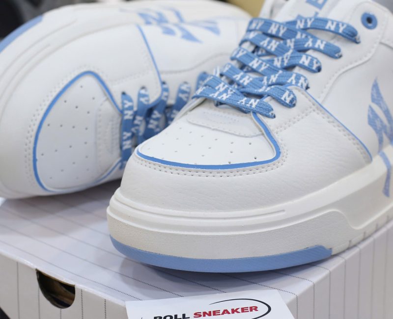 Giày MLB Chunky Liner Denim Monogram White Blue Chuẩn 99% Auth