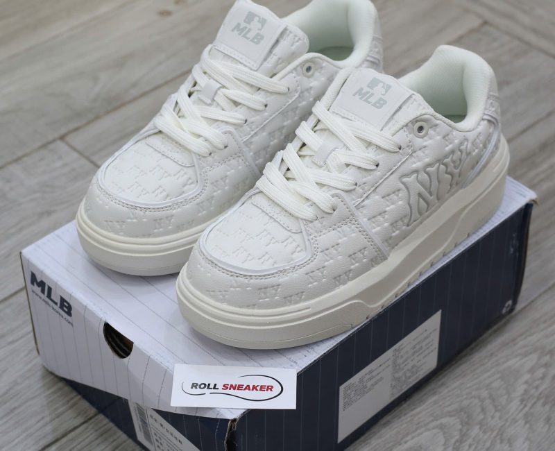 Giày MLB Chunky Liner Embo Mono Cooperstown White Chuẩn 99% Auth