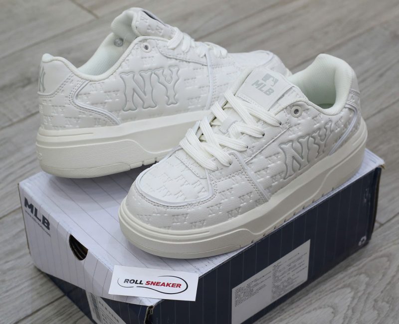 Giày MLB Chunky Liner Embo Mono Cooperstown White Chuẩn 99% Auth