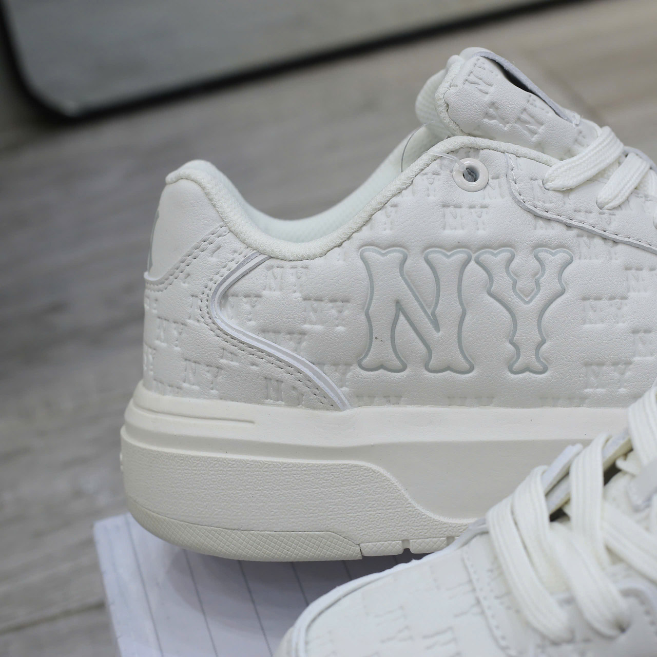 Giày MLB Chunky Liner Embo Mono Cooperstown White Chuẩn 99% Auth