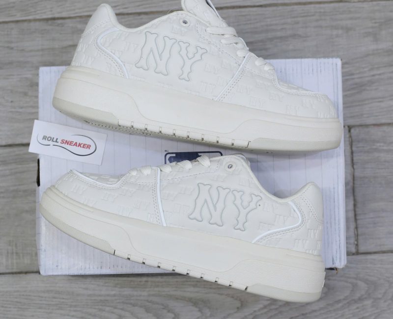 Giày MLB Chunky Liner Embo Mono Cooperstown White Chuẩn 99% Auth