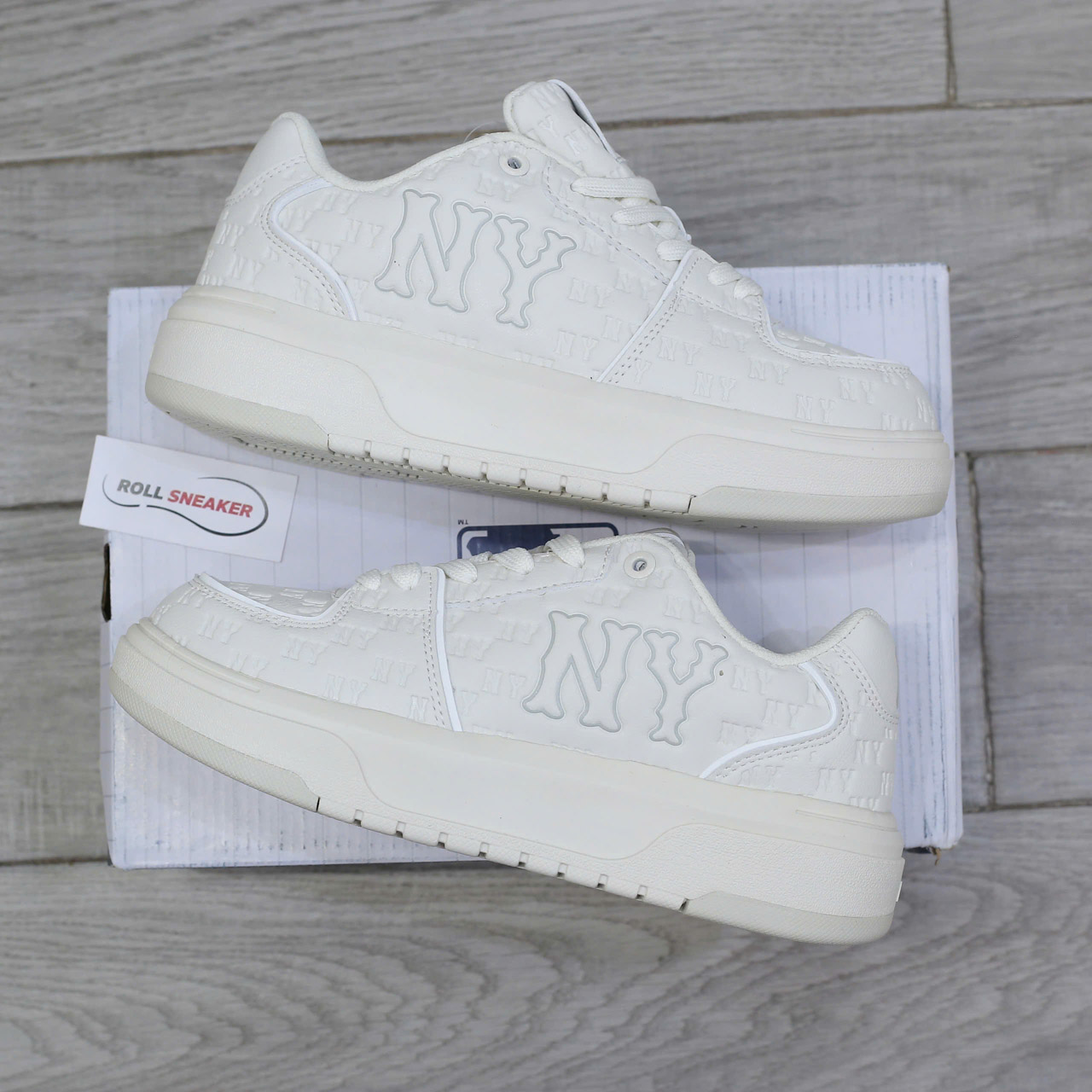 Giày MLB Chunky Liner Embo Mono Cooperstown White Chuẩn 99% Auth