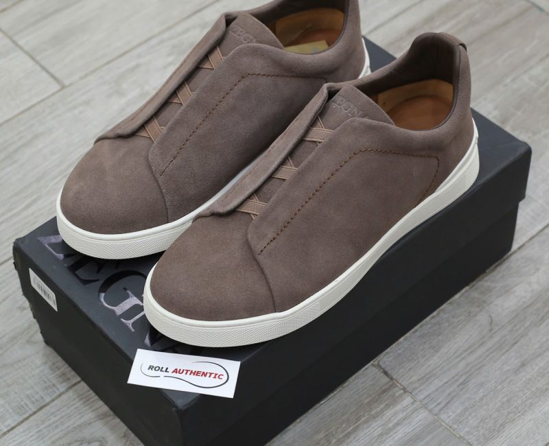 Giày Zegna Brown Suede Triple Stitch Chuẩn 99% Auth