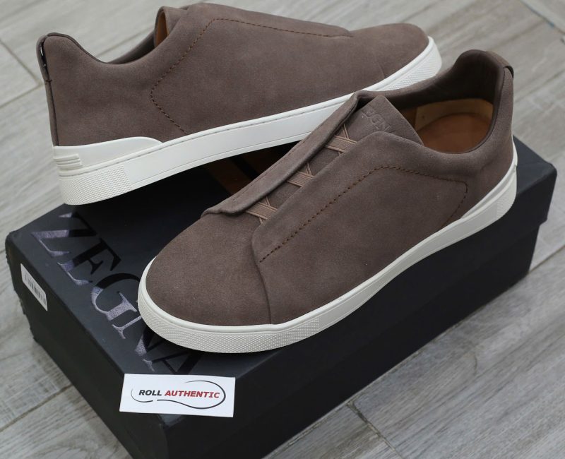 Giày Zegna Brown Suede Triple Stitch Chuẩn 99% Auth