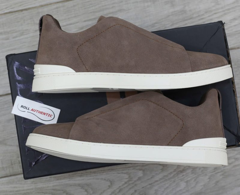 Giày Zegna Brown Suede Triple Stitch Chuẩn 99% Auth