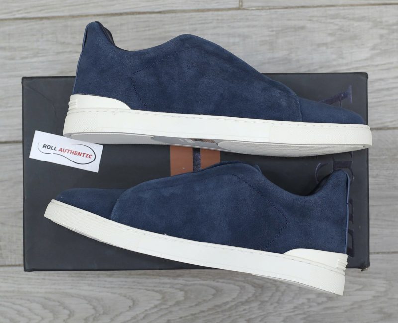 Giày Zegna Utility Blue Suede Triple Stitch Chuẩn 99% Auth