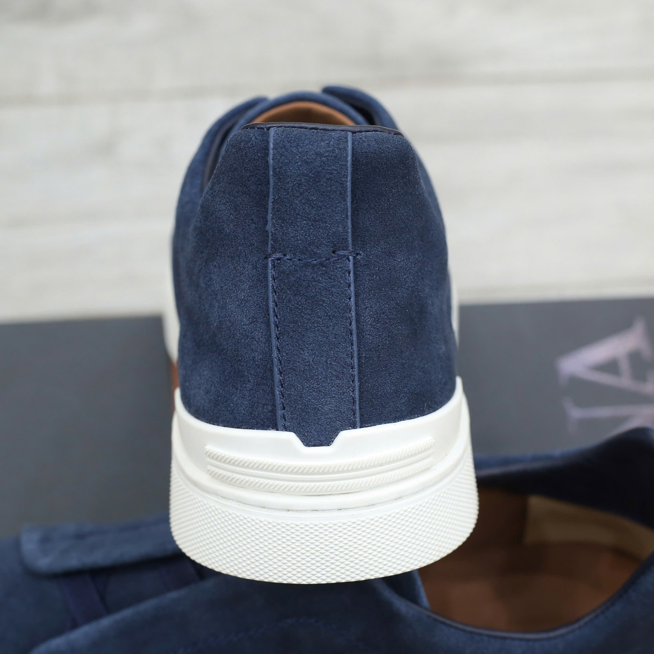 Giày Zegna Utility Blue Suede Triple Stitch Chuẩn 99% Auth