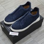 Giày Zegna Utility Blue Suede Triple Stitch Chuẩn 99% Auth