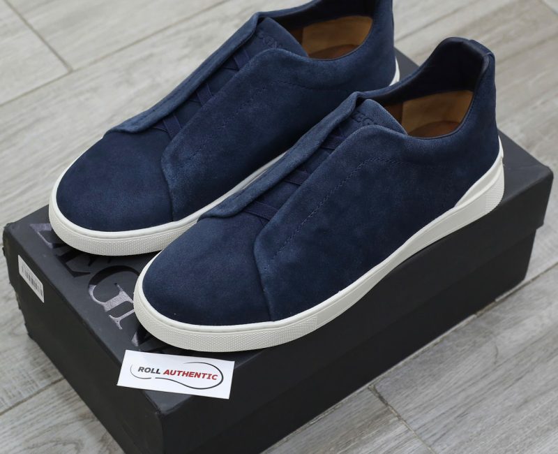 Giày Zegna Utility Blue Suede Triple Stitch Chuẩn 99% Auth