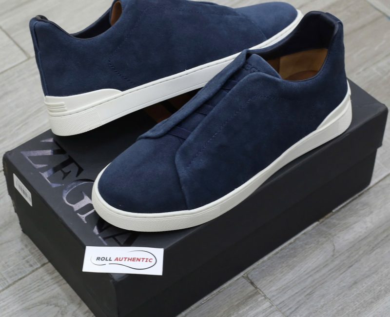 Giày Zegna Utility Blue Suede Triple Stitch Chuẩn 99% Auth