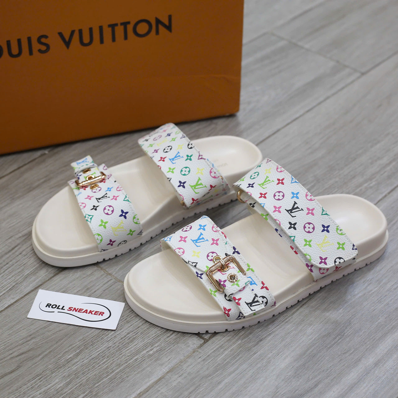 Dép LV x TM Bom Dia Flat Comfort Mule Chuẩn 99% Auth