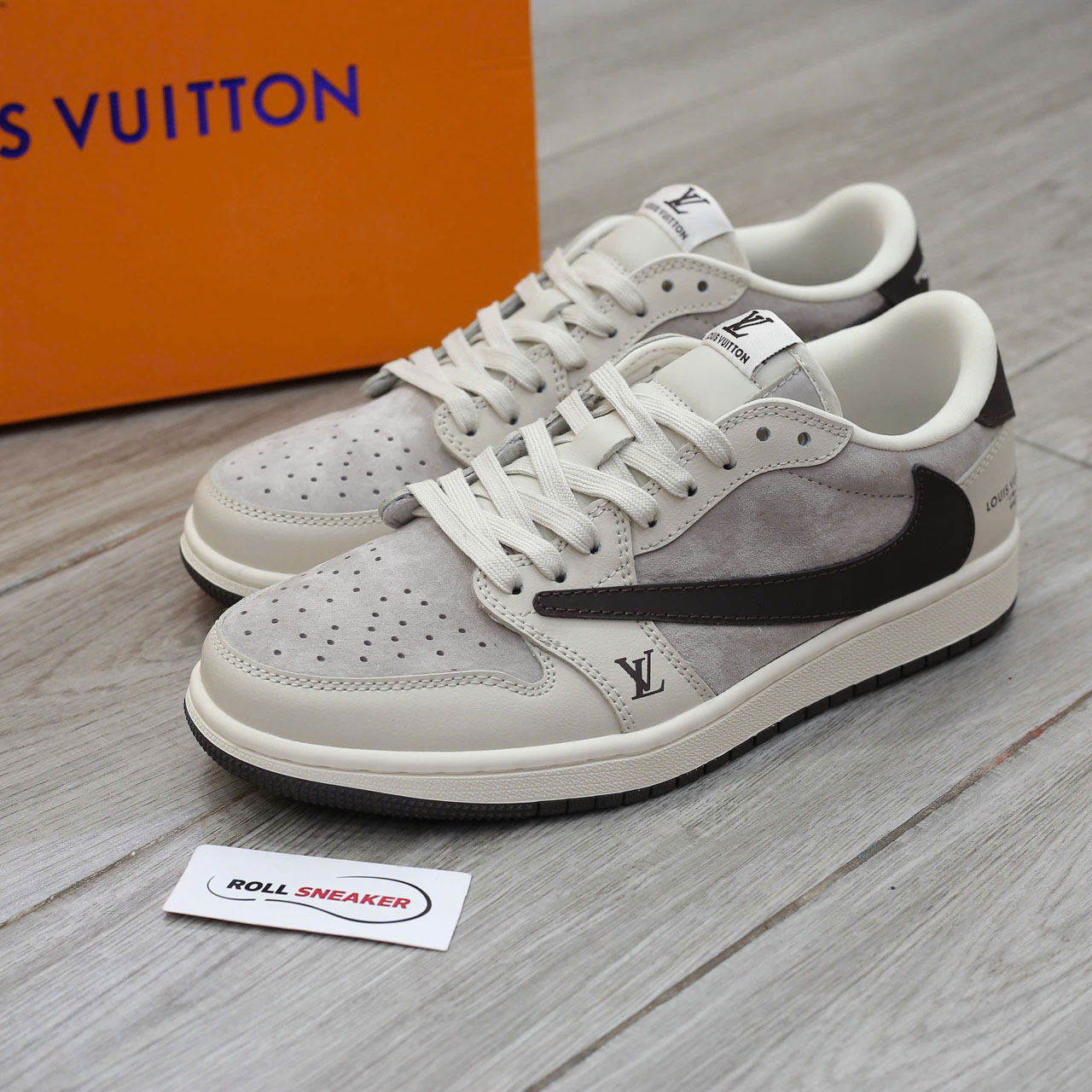 Giày Air Jordan 1 OG SP Travis Scott X Louis Vuitton Grey Black Best Quality