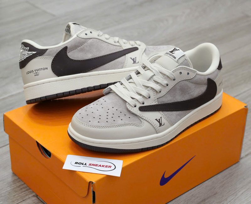 Giày Air Jordan 1 OG SP Travis Scott X Louis Vuitton Grey Black Best Quality