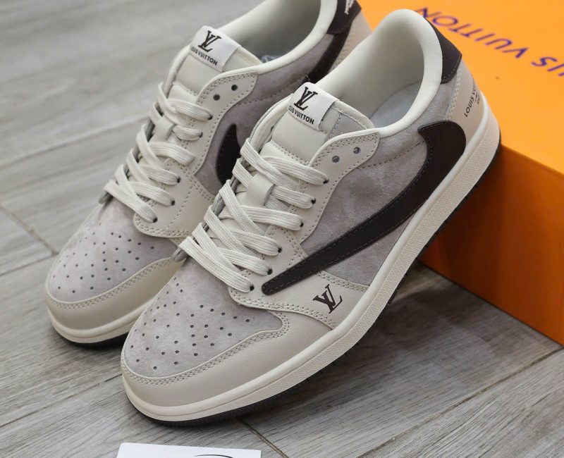 Giày Air Jordan 1 OG SP Travis Scott X Louis Vuitton Grey Black Best Quality