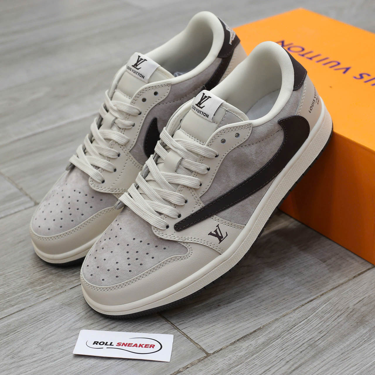 Giày Air Jordan 1 OG SP Travis Scott X Louis Vuitton Grey Black Best Quality