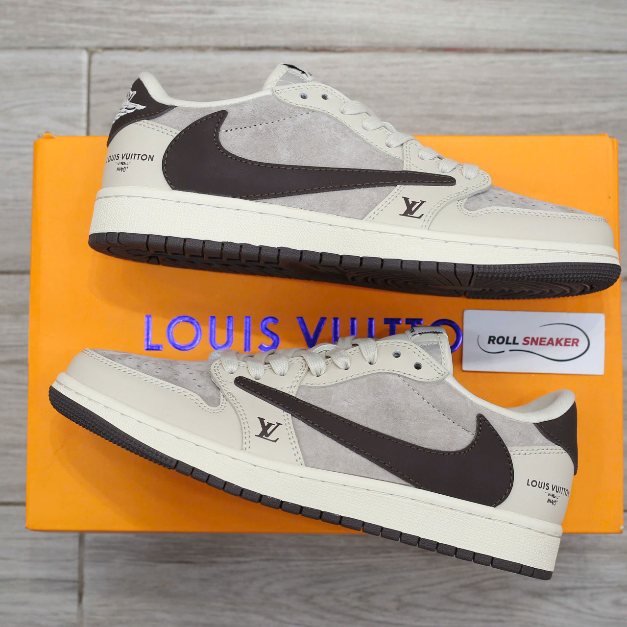 Giày Air Jordan 1 OG SP Travis Scott X Louis Vuitton Grey Black Best Quality