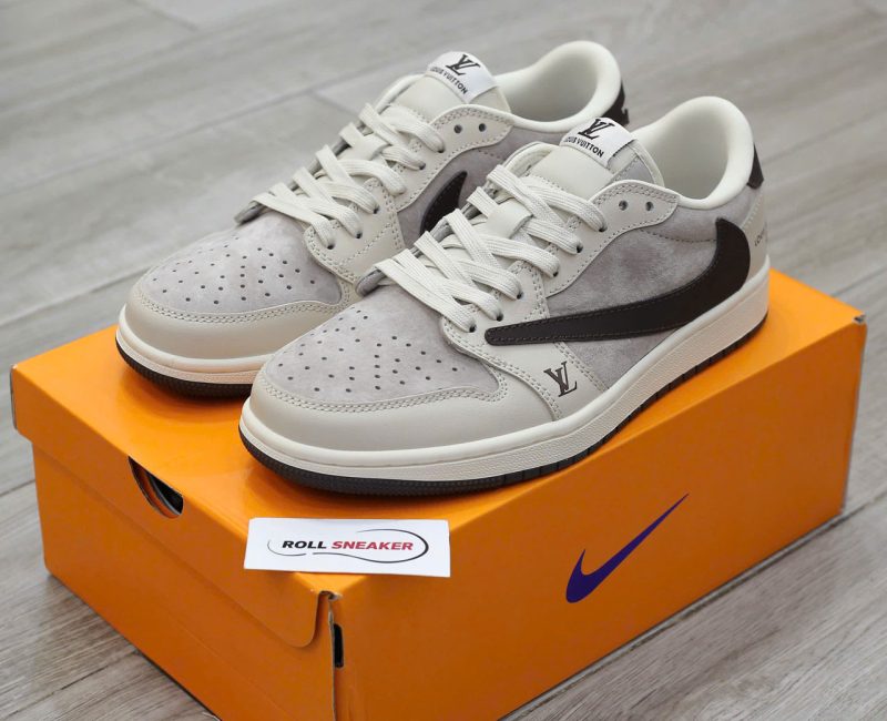 Giày Air Jordan 1 OG SP Travis Scott X Louis Vuitton Grey Black Best Quality