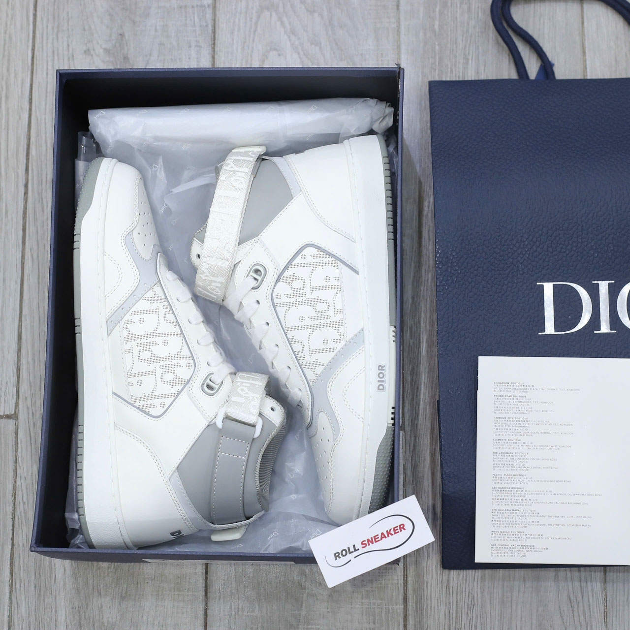 Giày Dior B27 High ‘Dior Oblique Galaxy White’ Chuẩn 99% Auth