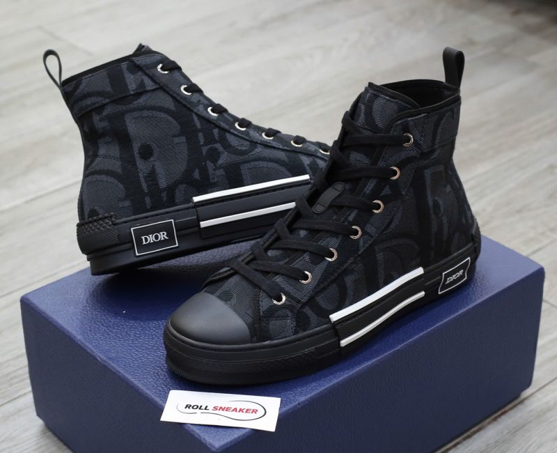 Giày Nam Dior B23 High Top Black Chuẩn 99% Auth