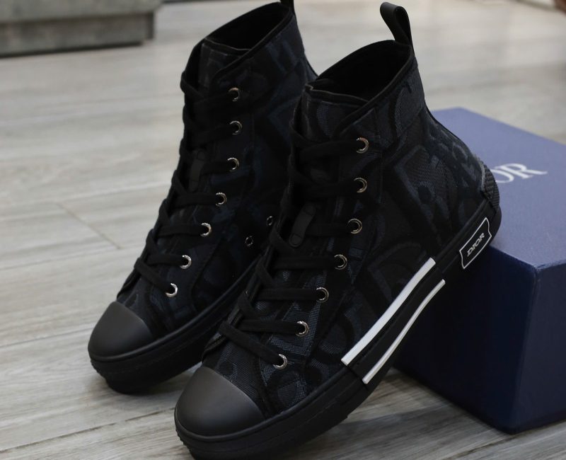 Giày Nam Dior B23 High Top Black Chuẩn 99% Auth