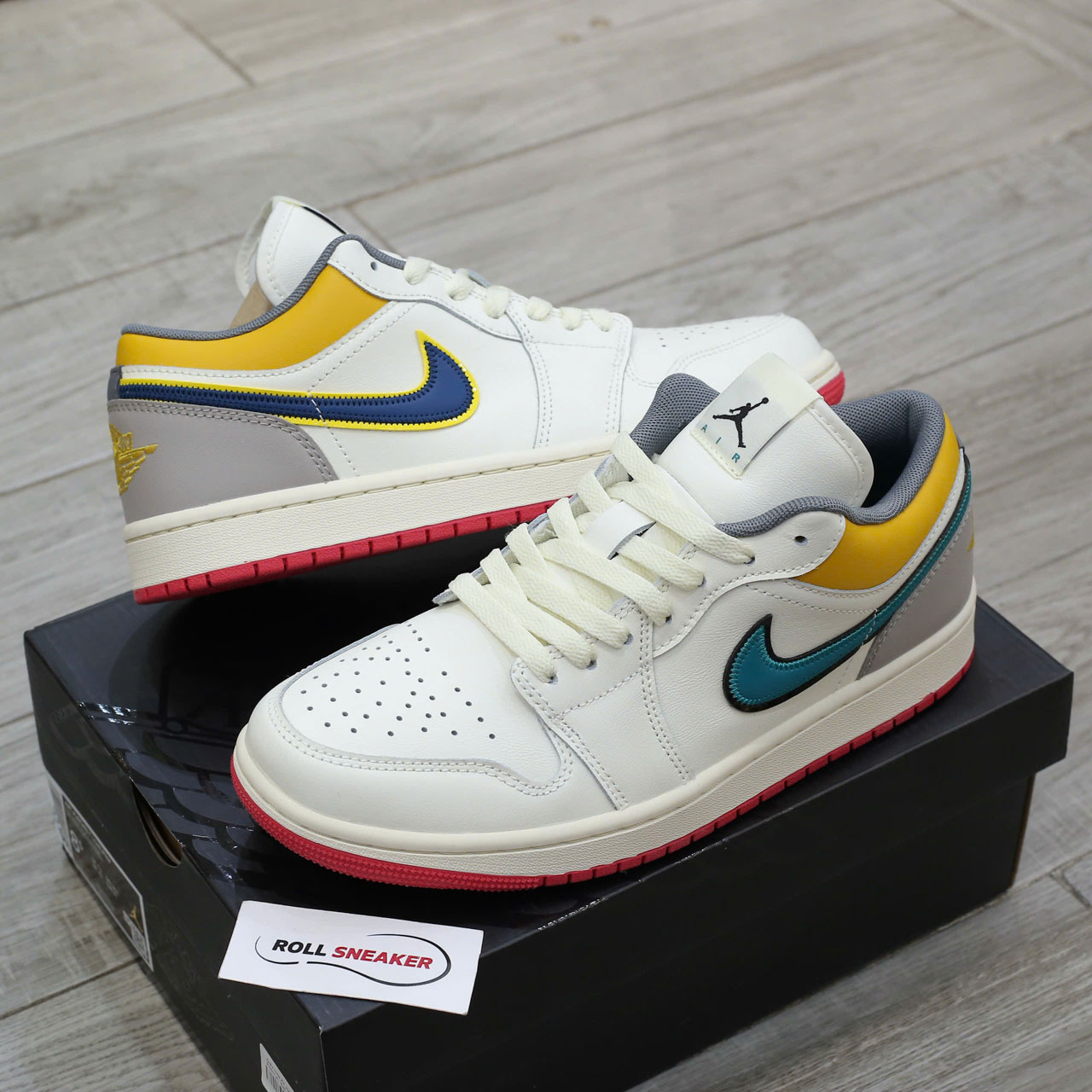 Giày Nike Air Jordan 1 Low Premium ‘Sail Yellow Ochre’ Chuẩn 99% Auth