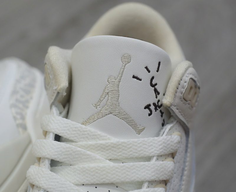 Giày Nike Air Jordan 3 Retro x Travis Scott Cactus Jack White Sail Chuẩn 99% Auth