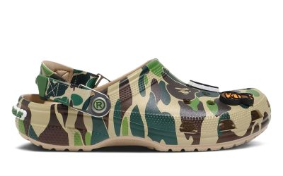 Dép Crocs Classic Clog x A Bathing Ape ABC Camo Green Chuẩn 95% Auth