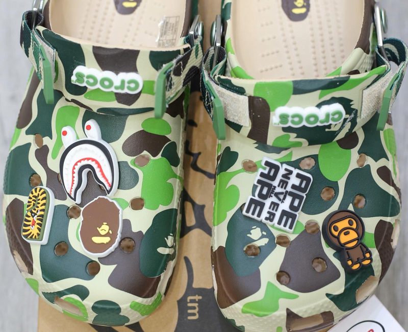 Dép Crocs Classic Clog x A Bathing Ape ABC Camo Green Like Auth