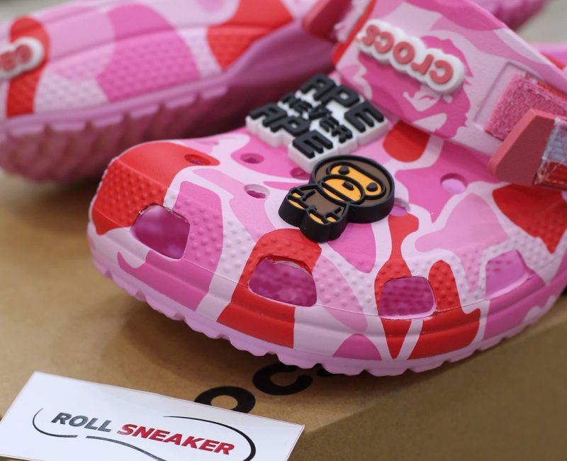 Dép Crocs Classic Clog x A Bathing Ape ABC Camo Pink Like Auth