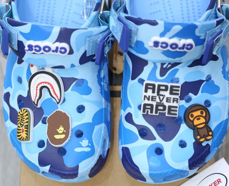 Dép Crocs Classic Clog x A Bathing Ape ABC Camo Blue Like Auth