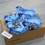 Dép Crocs Classic Clog x A Bathing Ape ABC Camo Blue Like Auth
