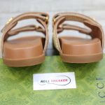 Dép Gucci Natural Double G-Plaque Raffia Best Quality