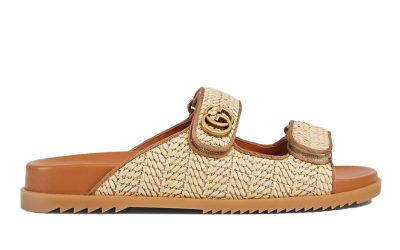 Dép Gucci Natural Double G-Plaque Raffia Best Quality